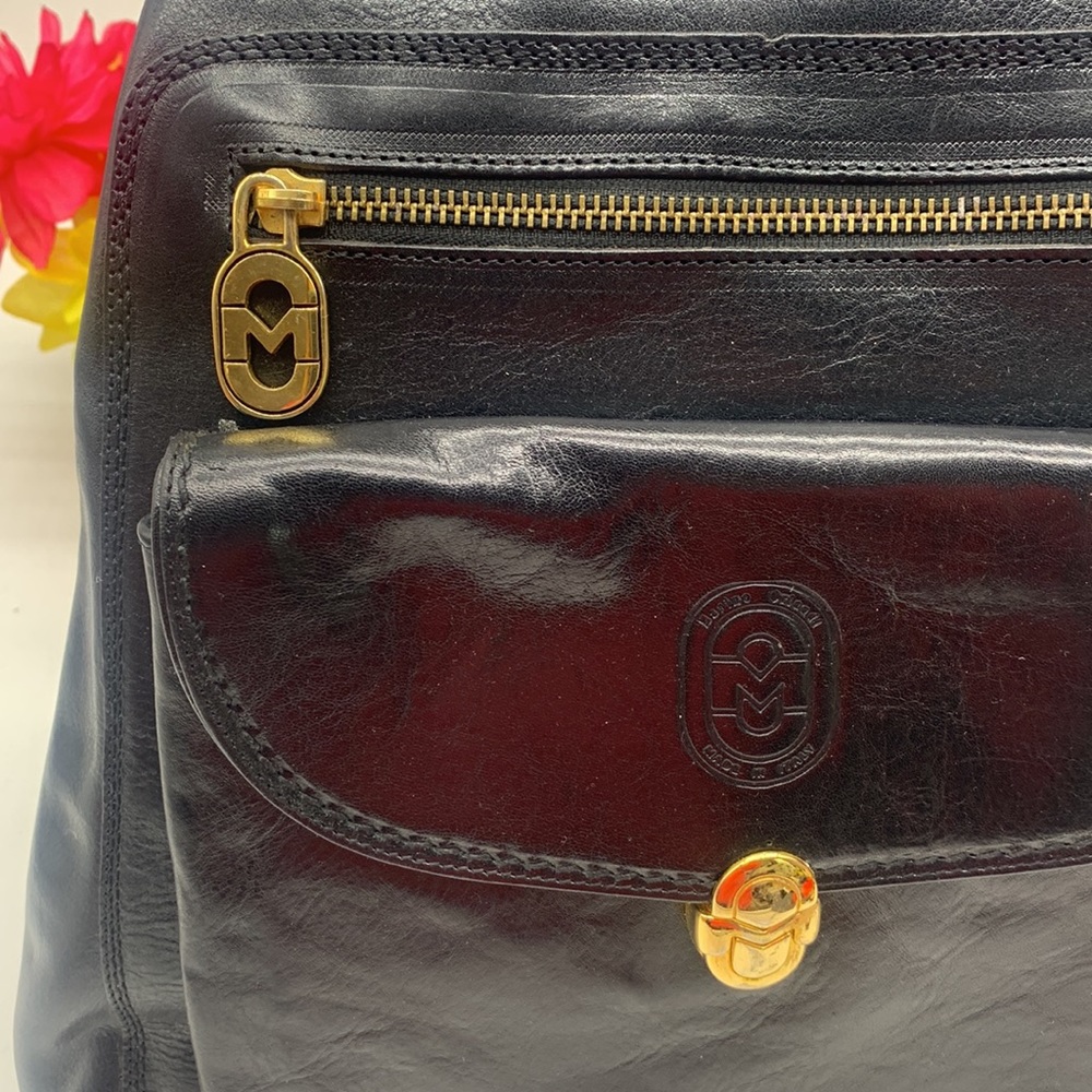 Marino Orlandi Stunning Black Gold Vintage Quality Leather Back Made in Italy - Picture 3 of 17